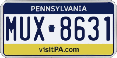 PA license plate MUX8631