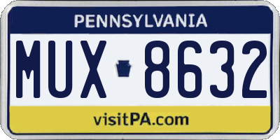 PA license plate MUX8632