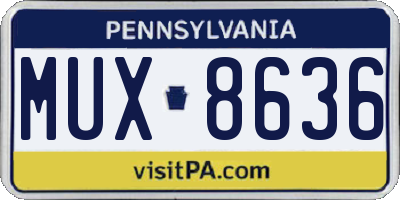 PA license plate MUX8636