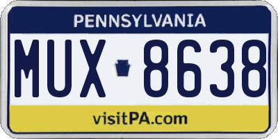 PA license plate MUX8638
