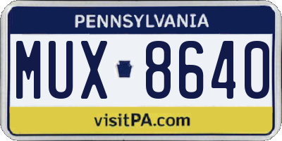 PA license plate MUX8640