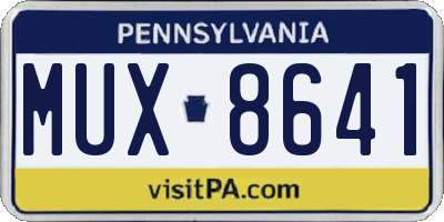 PA license plate MUX8641