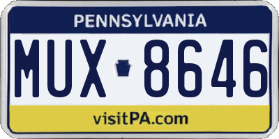 PA license plate MUX8646