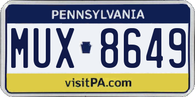 PA license plate MUX8649