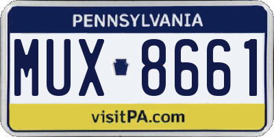 PA license plate MUX8661