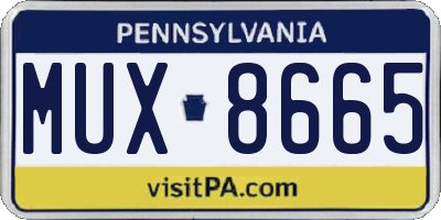PA license plate MUX8665
