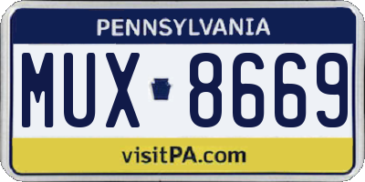 PA license plate MUX8669