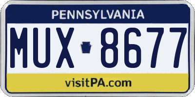 PA license plate MUX8677