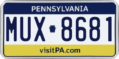 PA license plate MUX8681