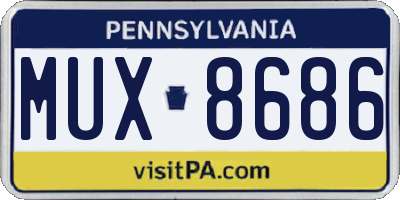 PA license plate MUX8686