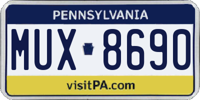 PA license plate MUX8690