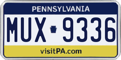 PA license plate MUX9336