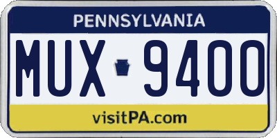 PA license plate MUX9400