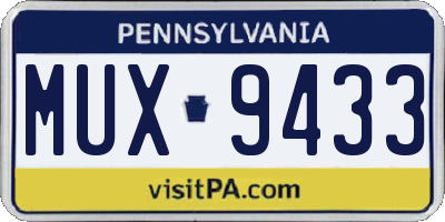 PA license plate MUX9433