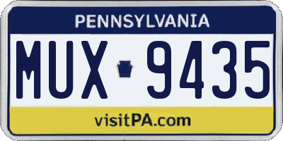 PA license plate MUX9435