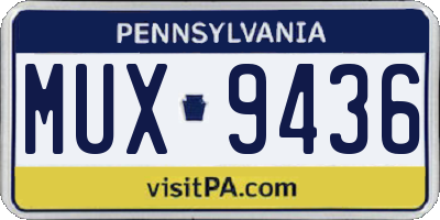 PA license plate MUX9436