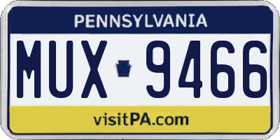PA license plate MUX9466