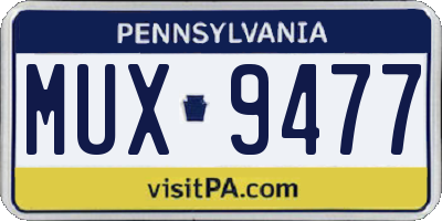 PA license plate MUX9477