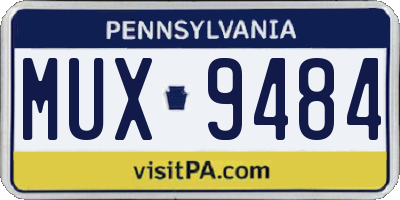 PA license plate MUX9484