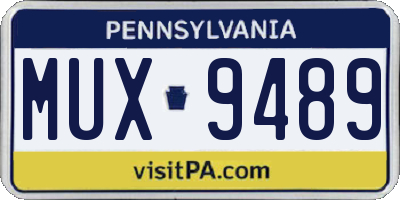 PA license plate MUX9489