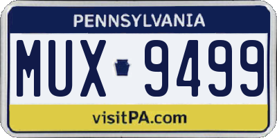 PA license plate MUX9499