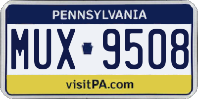 PA license plate MUX9508