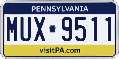 PA license plate MUX9511