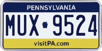 PA license plate MUX9524