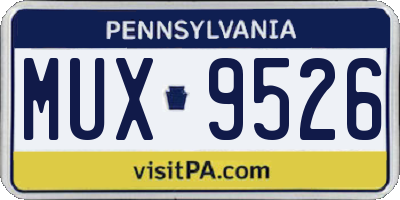 PA license plate MUX9526