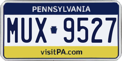 PA license plate MUX9527