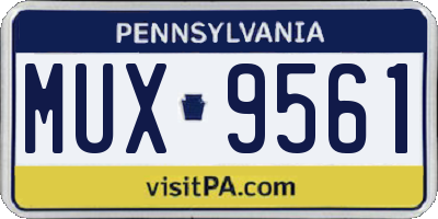 PA license plate MUX9561