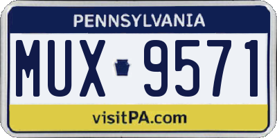 PA license plate MUX9571
