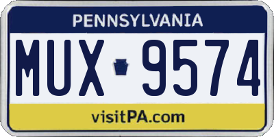 PA license plate MUX9574