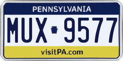 PA license plate MUX9577