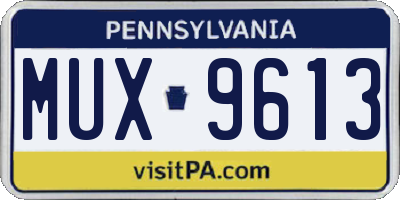 PA license plate MUX9613