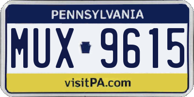 PA license plate MUX9615