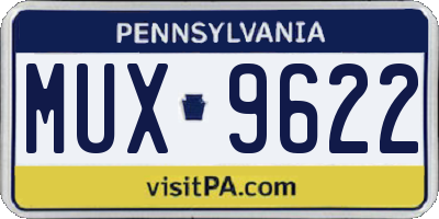 PA license plate MUX9622