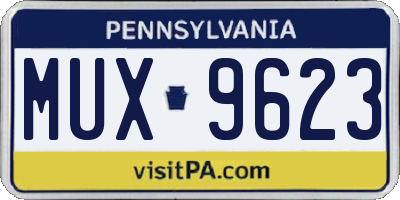 PA license plate MUX9623