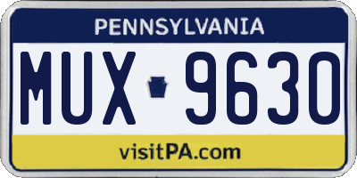PA license plate MUX9630