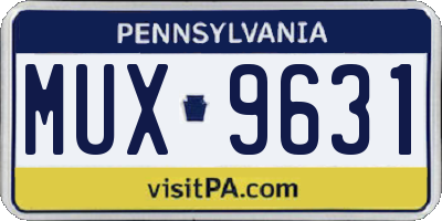 PA license plate MUX9631