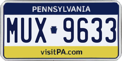 PA license plate MUX9633