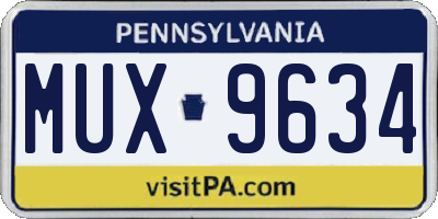 PA license plate MUX9634