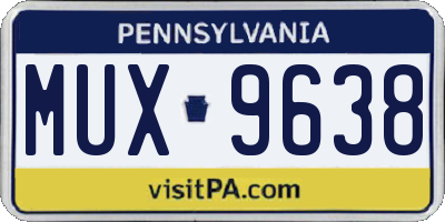 PA license plate MUX9638