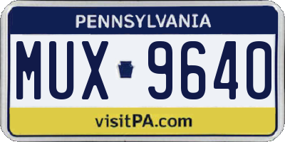 PA license plate MUX9640
