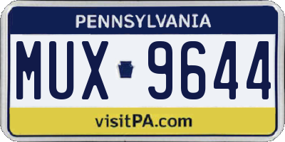 PA license plate MUX9644