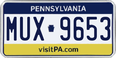 PA license plate MUX9653