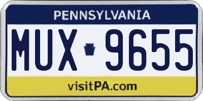 PA license plate MUX9655