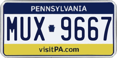PA license plate MUX9667