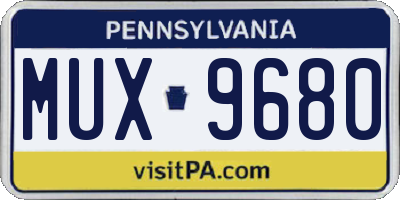 PA license plate MUX9680