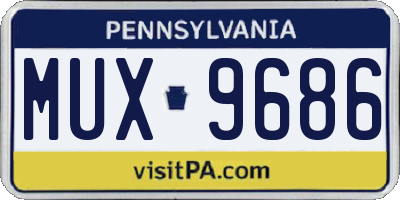PA license plate MUX9686